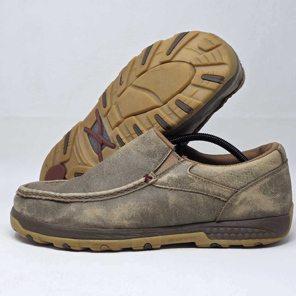 Twisted X Men's Size 11.5 W CellStretch Slip-On Driving Shoes Moc Toe MXC0003